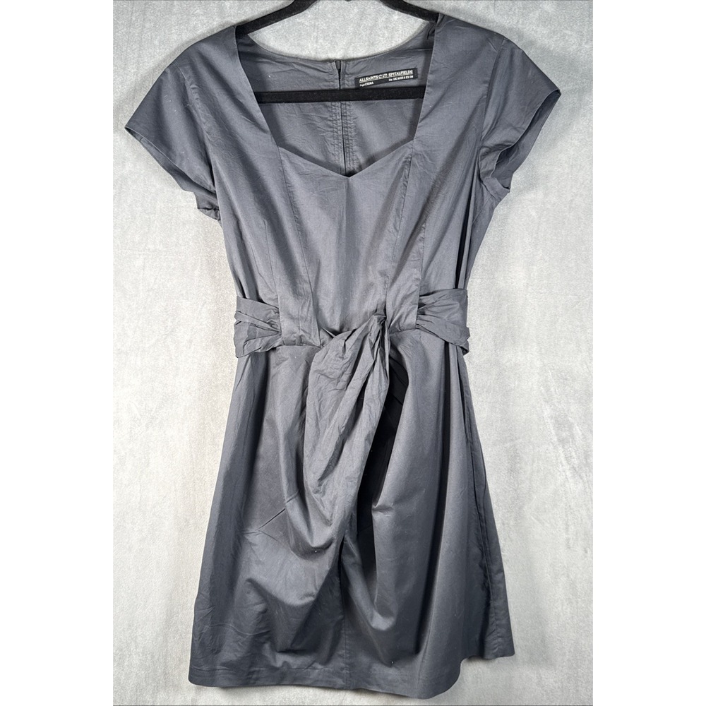 All Saints Spitalfields Alia Dress Size 6 Cotton Twist Waist Sweetheart Neck